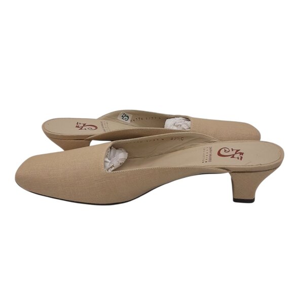 Sara Navarro Beige Linen Slide Mules SZ 37.5 - Picture 5 of 12